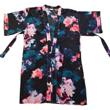 Load image into Gallery viewer, Blooming Night Flowers Silk Kimono