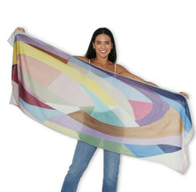Load image into Gallery viewer, SILK Chasing Rainbows Scarf 200x70