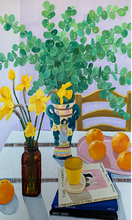 Load image into Gallery viewer, SILK Daffodils and Oranges Scarf 200x70