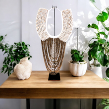 Load image into Gallery viewer, Large Cowrie Shell Collar Display - Bronze/Natural