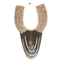 Load image into Gallery viewer, Large Cowrie Shell Collar Display - Bronze/Natural