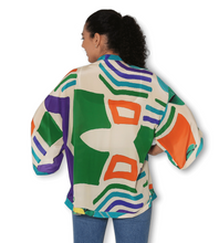 Load image into Gallery viewer, SILK Collage of Toucans and Plant Kimono