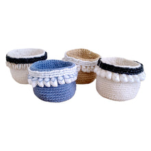 Load image into Gallery viewer, Macrame Shell Baskets mini