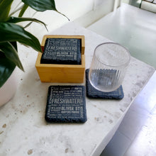 Load image into Gallery viewer, TAHEI Slate Coasters - Streets of Freshwater