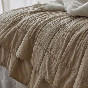 Bailey Quilted Coverlet Set K/Q - Natural