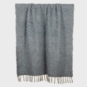 Burbujeo Cotton Blend Throw Steel