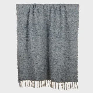 Burbujeo Cotton Blend Throw Steel