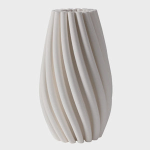 Ceramic Swirl Vase Ivory 32cm