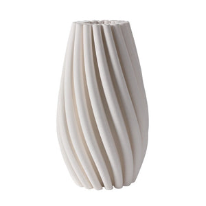 Ceramic Swirl Vase Ivory 20cm