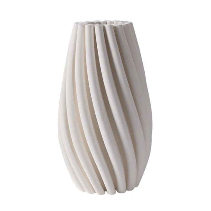 Ceramic Swirl Vase Ivory 20cm