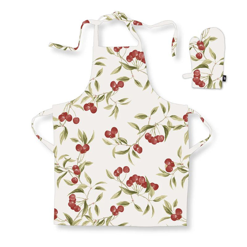 Cherry Apron + Glove Set