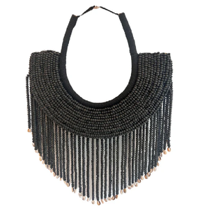Black Beaded Wall Collar
