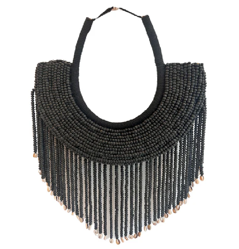 Black Beaded Wall Collar