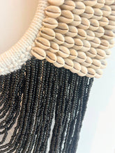 Load image into Gallery viewer, Large Cowrie Shell Collar Display - Black/Natural
