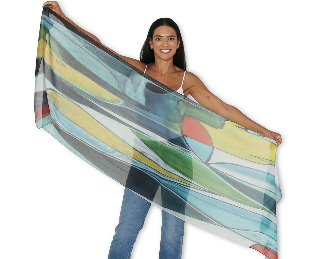 SILK Drag your Banana Scarf 200x70