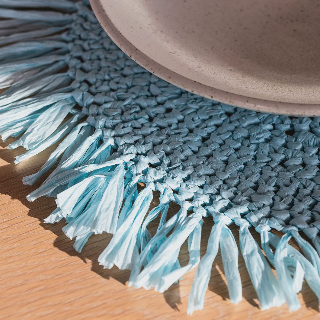 Fringe Aqua Placemat 35cm