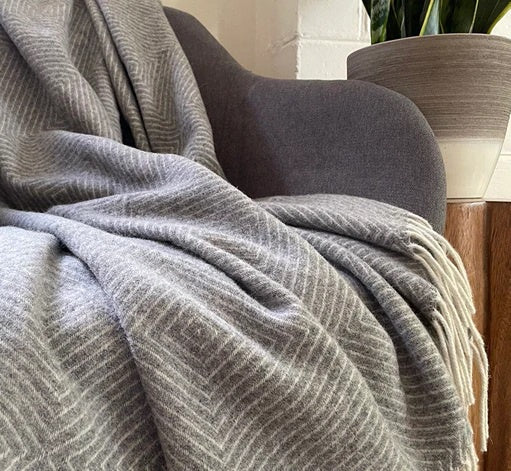 Hampton Merino Wool Throw 200x140 Slate