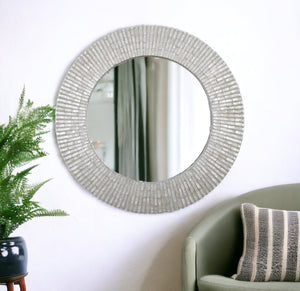 Harlan Inlay Round Mirror 80cm