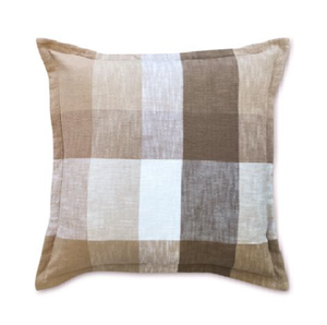 Heide Coffee Check Cushion 50cm