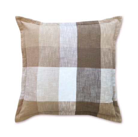 Heide Coffee Check Cushion 50cm