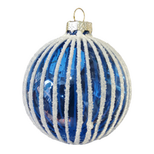 Load image into Gallery viewer, 8cm Marine Bauble Blue Whi
