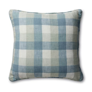 Isaac Blue/Seafoam Check Cushion 50cm