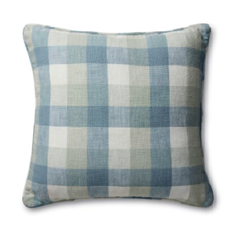 Isaac Blue/Seafoam Check Cushion 50cm