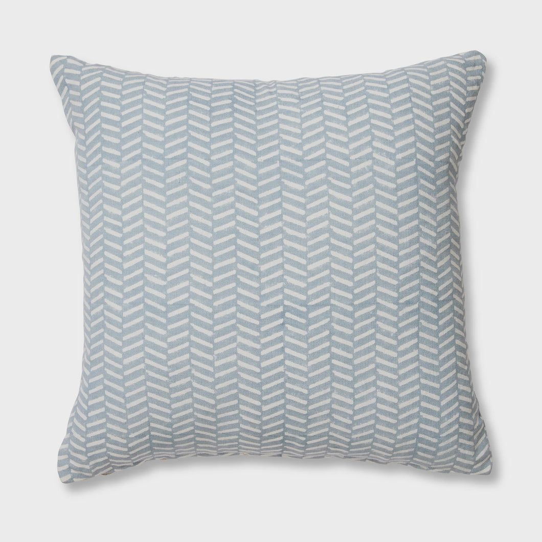 Kyra Blue Block Print Cushion 50cm