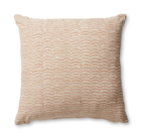 Neera Rust Scallop Block Print Cushion 50cm