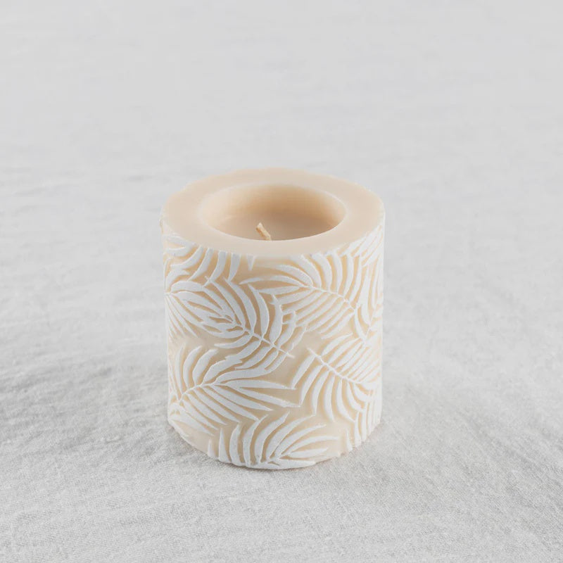 Palm Candle Ivory/Whi 3in
