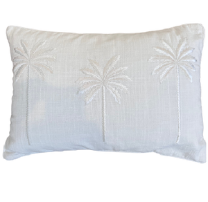 Palm Love Cushion 60x40 Ivory + Feather Insert