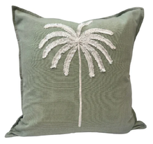 Load image into Gallery viewer, Palma Cushion 50cm Mint + Feather Insert
