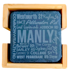 Load image into Gallery viewer, TAHEI Slate Coasters - Streets of Manly
