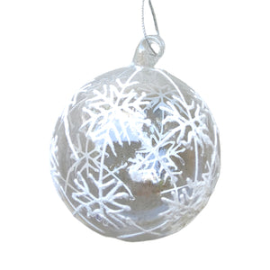 Snowflake 8cm Bauble Clear