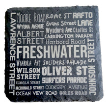 Load image into Gallery viewer, TAHEI Slate Coasters - Streets of Freshwater
