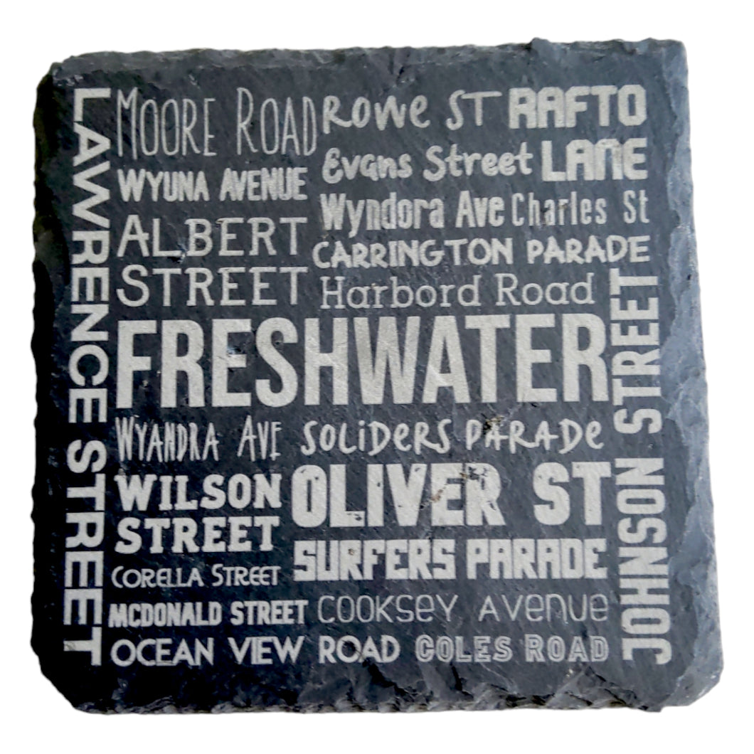 TAHEI Slate Coasters - Streets of Freshwater