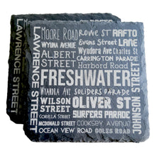 Load image into Gallery viewer, TAHEI Slate Coasters - Streets of Freshwater
