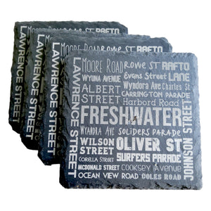TAHEI Slate Coasters - Streets of Freshwater
