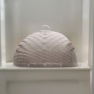 Bamboo Food Cloche Whitewash