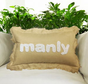 Manly Cushion Frayed Linen Edge 30x50