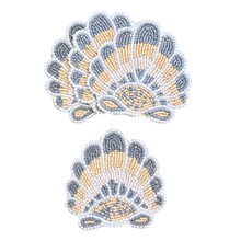 Load image into Gallery viewer, Shell Beaded Coasters S/4 Blue
