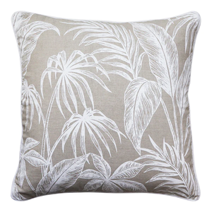 Tahiti White Linen Cushion + Feather Insert