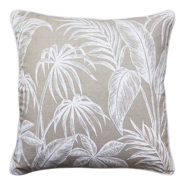 Tahiti White Linen Cushion + Feather Insert