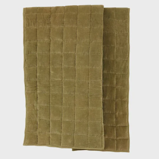 Vera Quilted Throw Olive 130x180