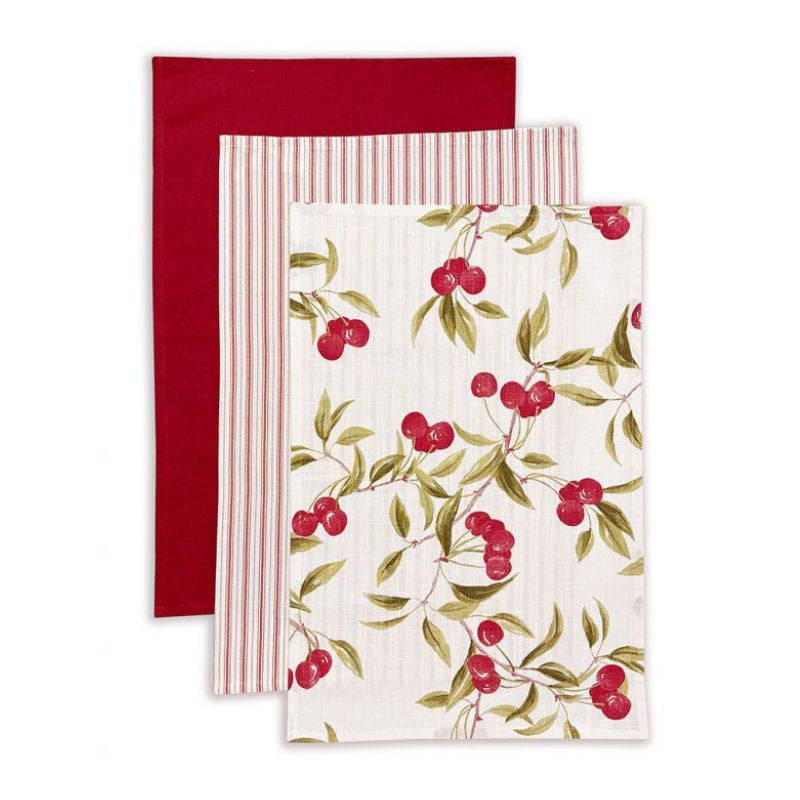 Cherry Teatowel 3pk