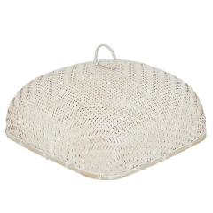 Bamboo Food Cloche Whitewash