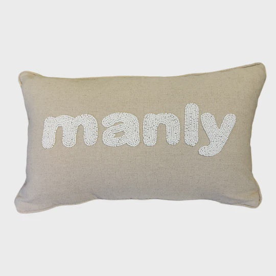 Manly Beaded Cushion + Feather Insert