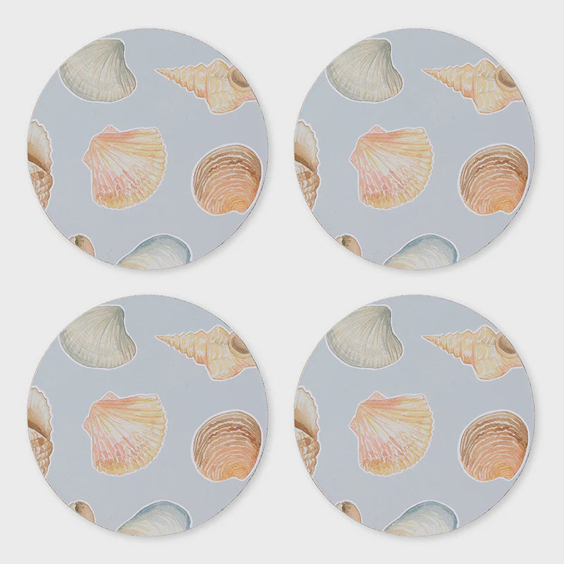 Shelly Beach Round Coasters Set 4