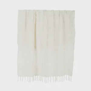 Burbuja Cot Blend Throw 125x150 Ivory