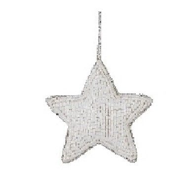 Beaded Star hang dec whi